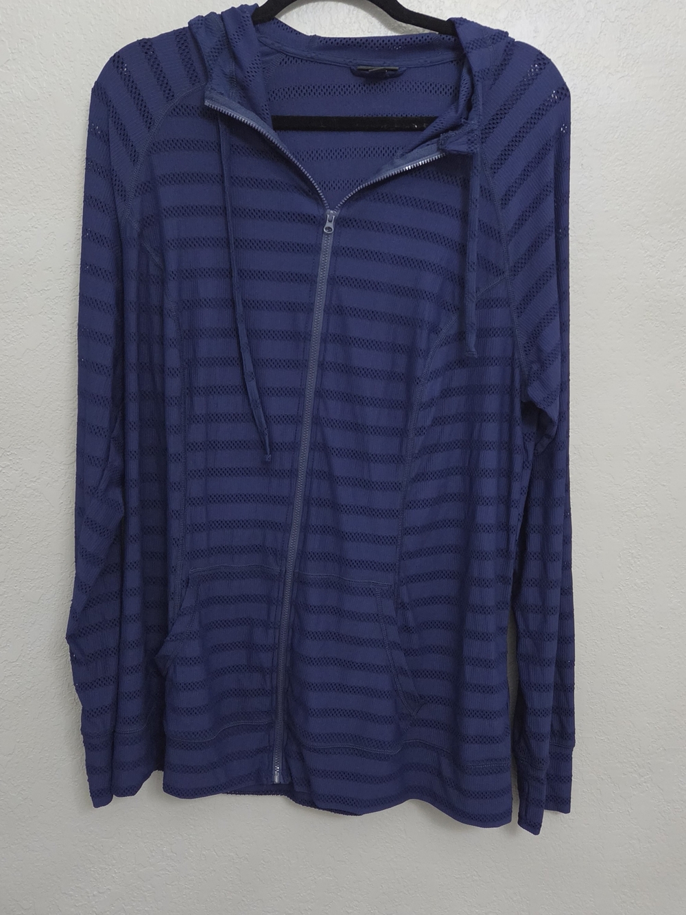 torrid Navy Striped Zip-Up Hoodie